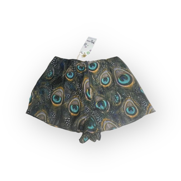 new SMYM Show Me Your Mumu ༅ Peacock Feather Print Chiffon Sawyer Shorts ༅ Med ༅ - Picture 8 of 16
